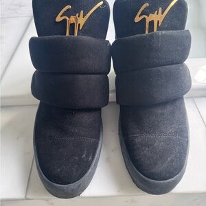 Giuseppe Zanotti Black Sneakers with Gold Logo